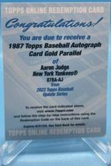 Aaron Judge [Gold] Baseball Cards 2022 Topps Update 1987 Autographs Prices