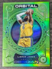 LeBron James [Green Flood] Basketball Cards 2022 Panini Obsidian Orbital Prices
