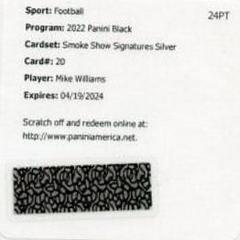 Mike Williams [Silver] Football Cards 2022 Panini Black Smoke Show Signatures Prices