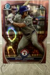 Wyatt Langford [Rose Gold Lava] #BDC-106 Baseball Cards 2023 Bowman Draft Chrome Prices