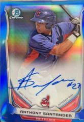Anthony Santander [Blue Refractor] #AS Baseball Cards 2014 Bowman Chrome Autograph Prospects Prices