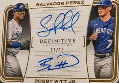 Bobby Witt Jr. , Salvador Perez #DAC-PWJ Baseball Cards 2023 Topps Definitive Dual Autograph Collection Prices