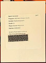 Brandin Podziemski #21 Basketball Cards 2023 Panini Origins Rookie Autograph Prices
