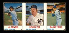 Al Cowens, Manny Trillo, Sparky Lyle [Hand Cut Panel] Baseball Cards 1978 Hostess Prices
