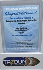 Julio Rodriguez [Blue Prism] #CPA-JRO Baseball Cards 2022 Topps Chrome Platinum Anniversary Autographs Prices