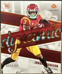 Jordan Addison [Orange] #DR-12 Football Cards 2023 Panini Luminance Dynamic Rookies Prices