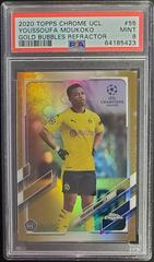 Youssoufa Moukoko [Gold Bubbles] #55 Soccer Cards 2020 Topps Chrome UEFA Champions League Prices