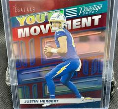 Justin Herbert [Red] #YM-16 Football Cards 2022 Panini Prestige Youth Movement Prices