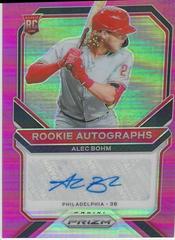 Alec Bohm [Purple Prizm] #RA-AB Baseball Cards 2021 Panini Prizm Rookie Autographs Prices