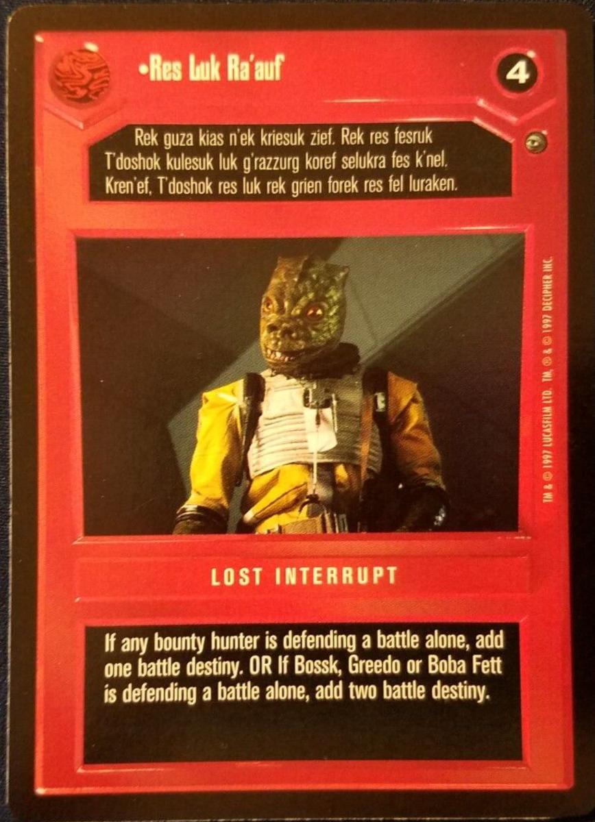 Res Luk Ra'auf [Limited] Prices Star Wars CCG Dagobah Star Wars Cards