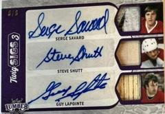 Serge Savard, Steve Shutt, Guy Lapointe [Purple] Hockey Cards 2021 Leaf Lumber Twig Sigs 3 Prices