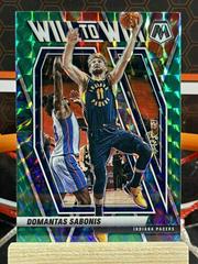 Domantas Sabonis [Green Fluorescent] Basketball Cards 2020 Panini Mosaic Will to Win Prices