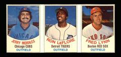 Fred Lynn, Jerry Morales, Ron LeFlore [Hand Cut Panel] Baseball Cards 1977 Hostess Prices