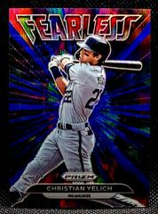 Christian Yelich [Blue Wave Prizm] #FL-7 Baseball Cards 2022 Panini Prizm Fearless Prices