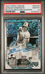 Gunnar Henderson [Gold Mini Diamond] #CBA-GH Baseball Cards 2023 Topps Chrome Black Autographs Prices