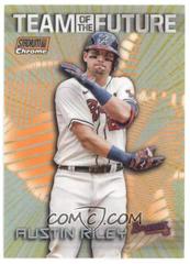Austin Riley [Orange] #TOFA-AR Baseball Cards 2022 Stadium Club Team of the Future Autographs Prices