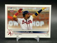 Ronald Acuna Jr. [SP Variation] #100 Baseball Cards 2022 Topps Opening Day Prices