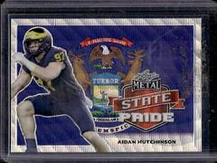 Aidan Hutchinson [Silver Wave] Football Cards 2022 Leaf Metal Draft State Pride Prices