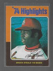 '74 Highlights [Lou Brock] #2 Baseball Cards 1975 O Pee Chee Prices