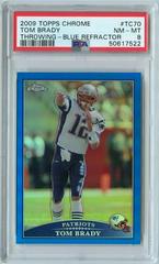 Tom Brady [Throwing Blue Refractor] #TC70 Football Cards 2009 Topps Chrome Prices