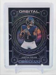 Justin Fields [Purple Electric Etch] #5 Football Cards 2023 Panini Obsidian Orbital Prices