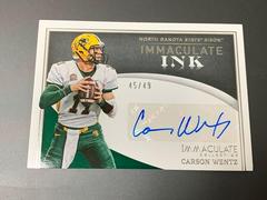 Carson Wentz [Ruby] #IN-CWE Football Cards 2022 Panini Immaculate Collegiate Ink Autographs Prices
