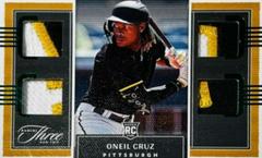 Oneil Cruz [Emerald] Baseball Cards 2022 Panini Three and Two Rookie Quad Jerseys Prices
