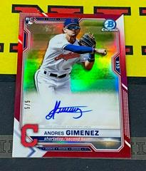 Andres Gimenez [Red Refractor] Baseball Cards 2021 Bowman Chrome Rookie Autographs Prices