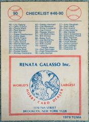Checklist #46-90 Baseball Cards 1979 TCMA Renata Galasso Prices