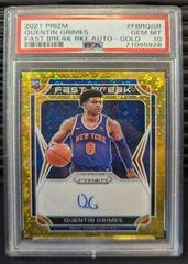 Quentin Grimes [Gold] Basketball Cards 2021 Panini Prizm Fast Break Rookie Autographs Prices