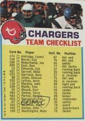 San Diego Chargers Football Cards 1973 Topps Team Checklists Prices
