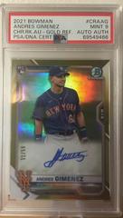 Andres Gimenez [Gold Refractor] #CRA-AG Baseball Cards 2021 Bowman Chrome Rookie Autographs Prices