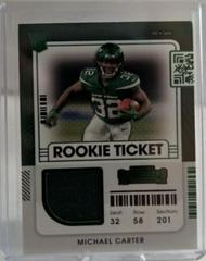 Michael Carter Football Cards 2021 Panini Contenders Rookie Ticket Swatches Prices