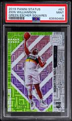 Zion Williamson [Green Escher Squares] #67 Basketball Cards 2019 Panini Status Prices