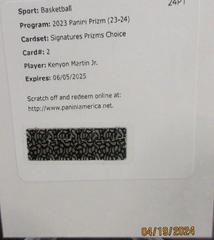 Kenyon Martin Jr. [Choice Prizm] #2 Basketball Cards 2023 Panini Prizm Signature Prices