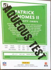 Patrick Mahomes II [Aqueous Test] #1 Football Cards 2020 Panini Donruss Prices
