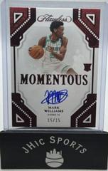 Mark Williams [Ruby] #6 Basketball Cards 2022 Panini Flawless Momentous Autograph Prices