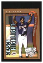 Ricky Henderson Baseball Cards 2002 Topps Opening Day Prices