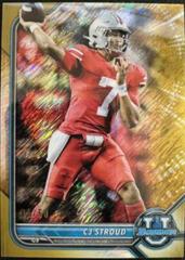 CJ Stroud [Gold Shimmer] #90 Football Cards 2021 Bowman University Prices