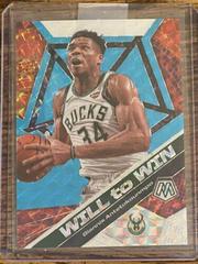 Giannis Antetokounmpo [Blue Fluorescent] Basketball Cards 2019 Panini Mosaic Will to Win Prices