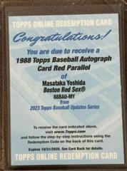 Masataka Yoshida [Red] #88BAU-MY Baseball Cards 2023 Topps Update 1988 Autographs Prices