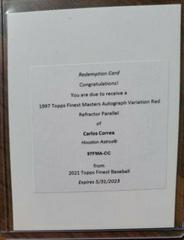 Carlos Correa [Red Refractor] Baseball Cards 2021 Topps Finest 1997 Masters Autographs Prices