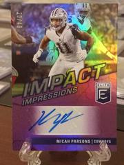 Micah Parsons [Purple] Football Cards 2022 Panini Donruss Elite Impact Impressions Autographs Prices