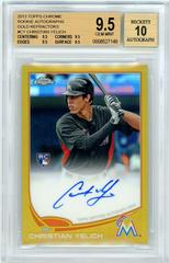 Christian Yelich [Gold Refractor] Baseball Cards 2013 Topps Chrome Rookie Autograph Prices