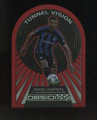 Denzel Dumfries [Red Flood] #16 Soccer Cards 2022 Panini Obsidian Tunnel Vision Prices