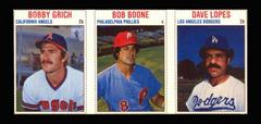 Bob Boone, Bobby Grich, Dave Lopes [Hand Cut Panel] Baseball Cards 1979 Hostess Prices