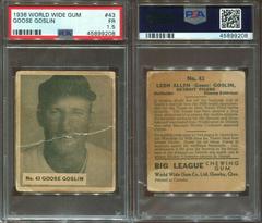 Goose Goslin #43 Baseball Cards 1936 World Wide Gum Prices