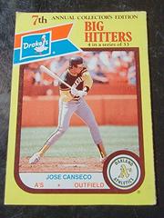 Jose Canseco [Hand Cut] Baseball Cards 1987 Drake's Prices