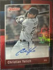 Christian Yelich [Pandora Red] Baseball Cards 2022 Panini Donruss Optic Retro 1988 Signatures Prices
