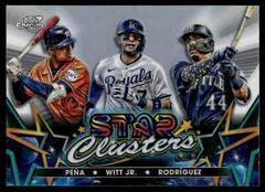 Julio Rodriguez, Jeremy Pena, Bobby Witt Jr. #SC-10 Baseball Cards 2023 Topps Cosmic Chrome Stars Clusters Prices